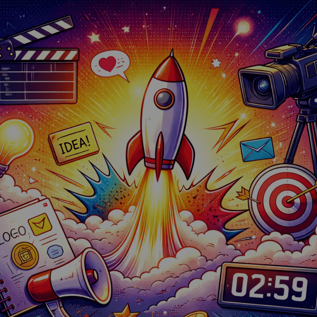 Team creating and presenting a brand campaign